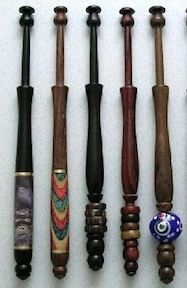 Lace Bobbins, Wood Decorated